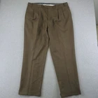 Lauren Ralph Lauren Pants Mens 42x32 Brown Wool Pleated Dress Slacks Cuffed
