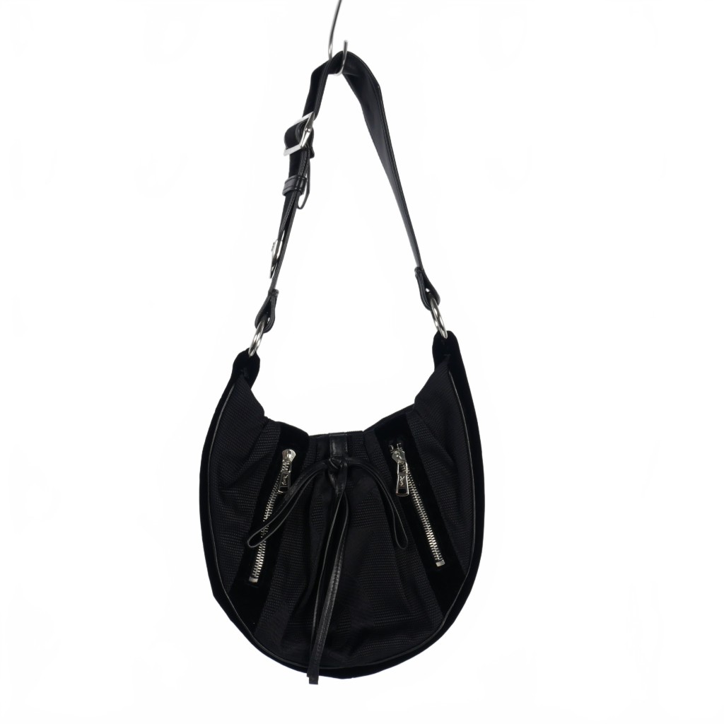 Borsa a tracolla Yves Saint Laurent Tom Ford epoca velluto tela luna nera donna