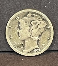 1928-S Mercury Dime 10C Business Strike Silver 0.9 Fine KM#140