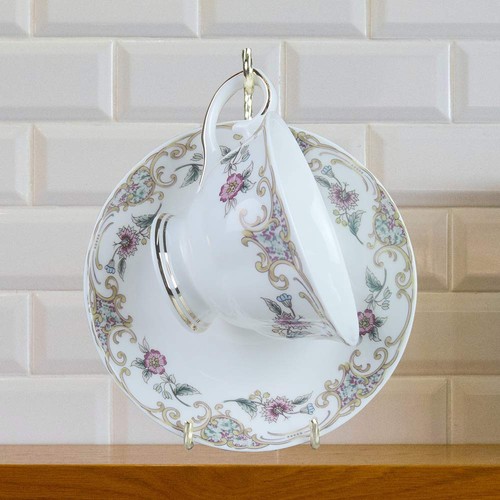 6Pack Tea Cup and Saucer Display Stand Metal China Teacup Holder Rack for Pantry - Picture 5 of 6