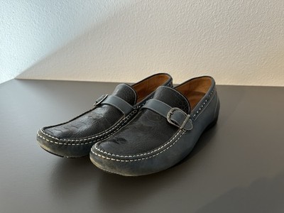 Mezlan Luxus-Loafer ''Granados'' | Echtes Straußenleder | Blau | Gr. 43-44 (US 10)