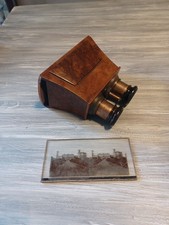 Antique WOOD STEREOSCOPIC STEREO SLIDE VIEWER  SLIDE 1900'S NEEDS REPAIR 