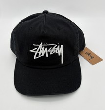 Stussy Mid-Depth Big Stock Snapback Black - N...