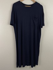 Daily Ritual Womens L Navy Blue Jersey Pocket T Shirt Dress
