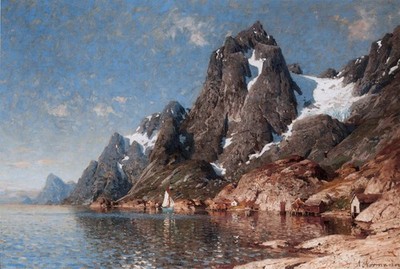 Normann Adelsteen Segeln auf dem Fjord Kunstdruck Poster Leinwand Wanddeko Design
