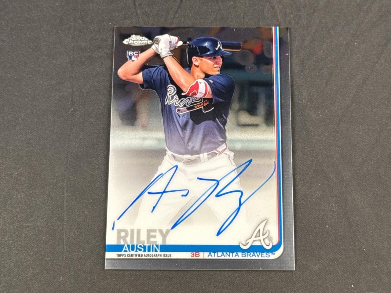 2019 TOPPS CHROME MLB BASEBALL AUSTIN RILEY RA-AR ROOKIE AUTO ATLANTA BRAVES RC