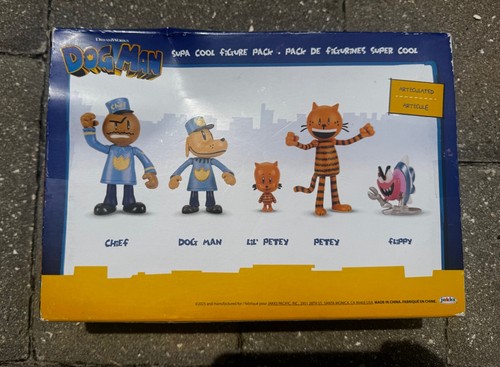 Dog Man Movie Action 5ct Figures Multipack 2025 Jakks Pacific Dreamworks Toys - Afbeelding 3 van 5