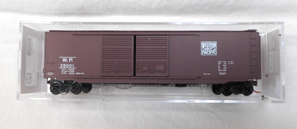 Micro-Trains Line N Scale Special Run Western Pacific 50' Box Car, #35001, 35090 - Image 4 of 4