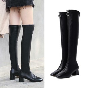 square toe thigh high boots