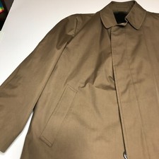 London Fog Trench Coat Mens Size 44 Reg Tan Brown 70's Classic Faux Fur Lining
