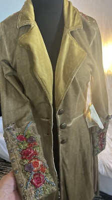 NWT ARATTA SILENT JOURNEY SAGE GREEN GOTH PIXIE FAIRY STEAMPUNK COAT GRANNY CORE
