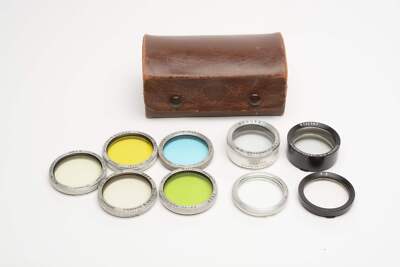 Set of 9 28.5mm filters Rollei Hellgrun, UV, Sport, Gelb, Hellblau + Close-ups