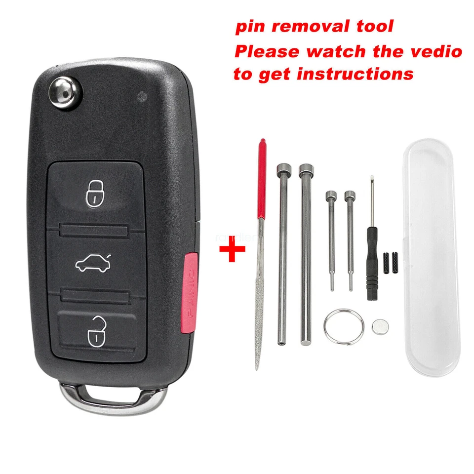 Para 2011 2012 2013 2014 2015 2016 Volkswagen VW Jetta Mando a distancia Llavero Carcasa Estuche Foto 4 de 4