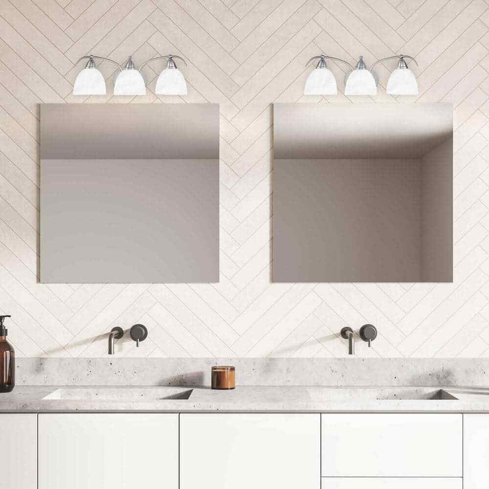 CLEARANCE Volume Lighting 3-Light Brushed Nickel Bath Vanity Light Wall Mount