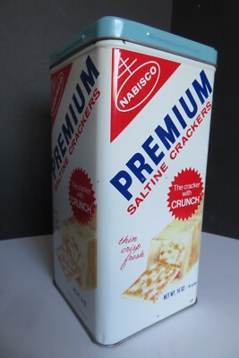 Nabisco Premium Saltine Crackers 14 oz缶 1969 VINTAGE Nabisco® Premium Saltine Crackers Tin Net Wt. 14 oz