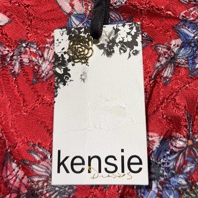 Kensie Dress Womens Size 8 Red Multicolor Floral Lace Casual Open Back Zip  Up | eBay