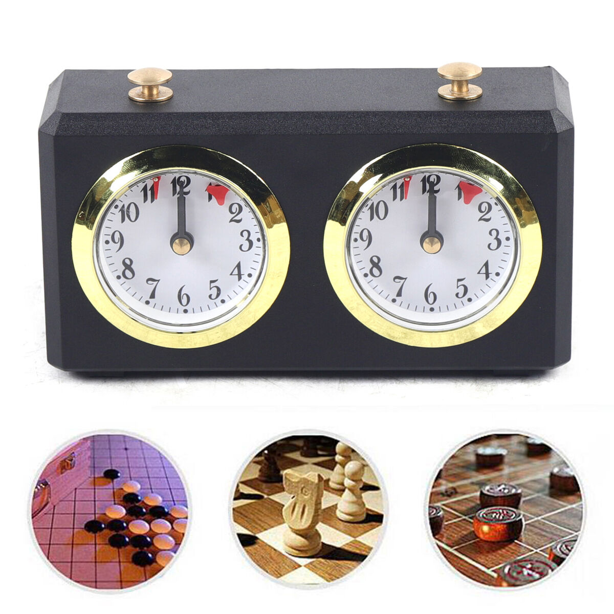 Metal Analog Chess Clock 1-GO Count Up Down Alarm Timer For Game  Competition