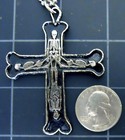 Skeleton Cross Necklace Stainless Chain New Pendant Vintage 1991 Skull Bones