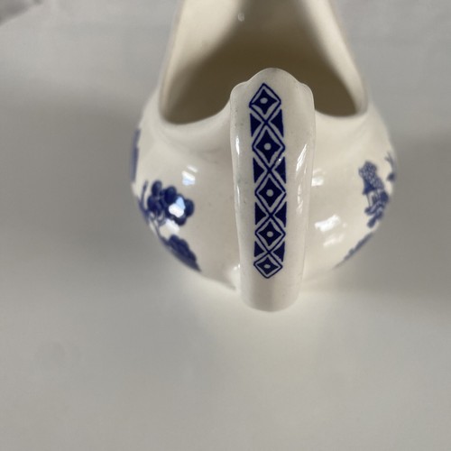 English Ironstone Tableware Old Willow Gravy Jug Immaculate Dresser Condition - Picture 3 of 9