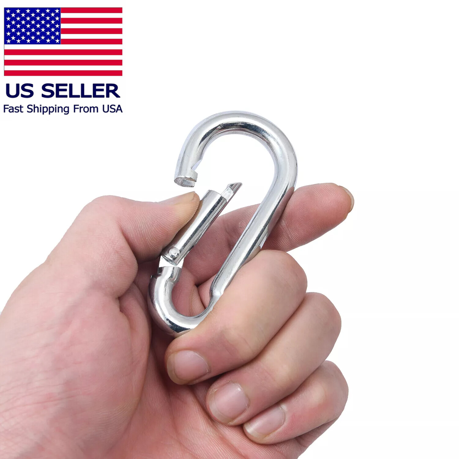 Stainless Steel Spring Snap Hook Carabiner Home Gym Body Building Weightlifting