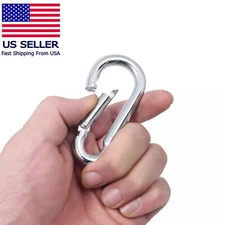 Stainless Steel Spring Snap Hook Carabiner Home Gym Body Building Weightlifting