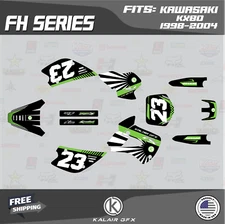 Graphics Kit for KAWASAKI KX 80 (1998-2004) FH Series - Green