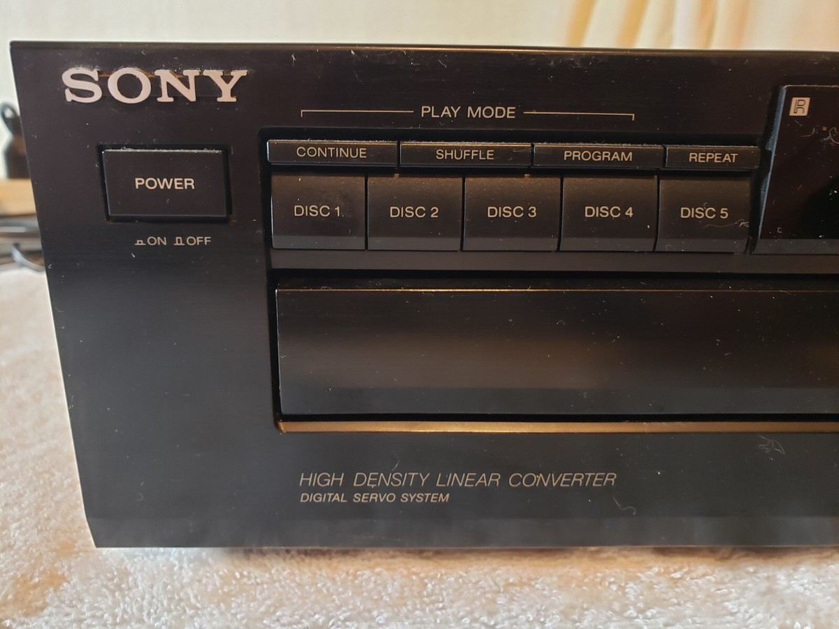 Black Sony Model CDP-C325.Five Disc Changer.Made in September 1992