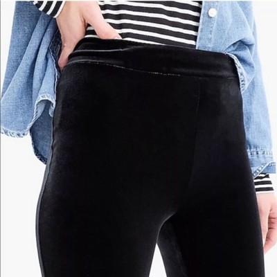 New With Tags J Crew Factory Black Velvet Leggings Size XS - Main Image