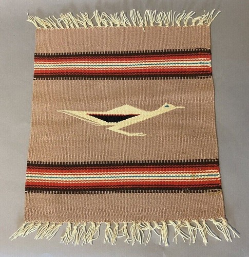 VINTAGE SOUTHWESTERN COUNTRY LODGE MATTE TEPPICH TEXTIL MIT ROADRUNNER VOGEL - Bild 7 von 8