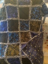Rag Quilt, "Starry Night" 36" X 51"