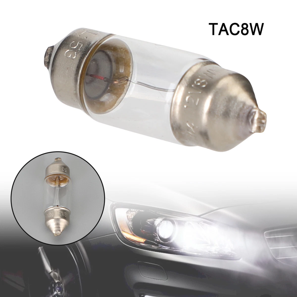 For TOSHIBA TAC8W Car Auxiliary Bulbs 31MM C8W 12V8W Festoon Lamp