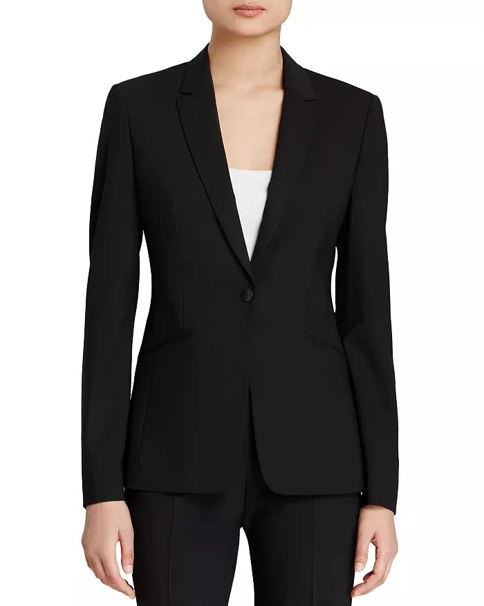 Hugo Boss BLACK Women s Jabina Longline Stretch Wool Blend Blazer