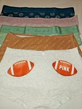 VICTORIA SECRET PINK L Cotton 5-pack Panty Lot Hipster Bikini Logo superball NEW