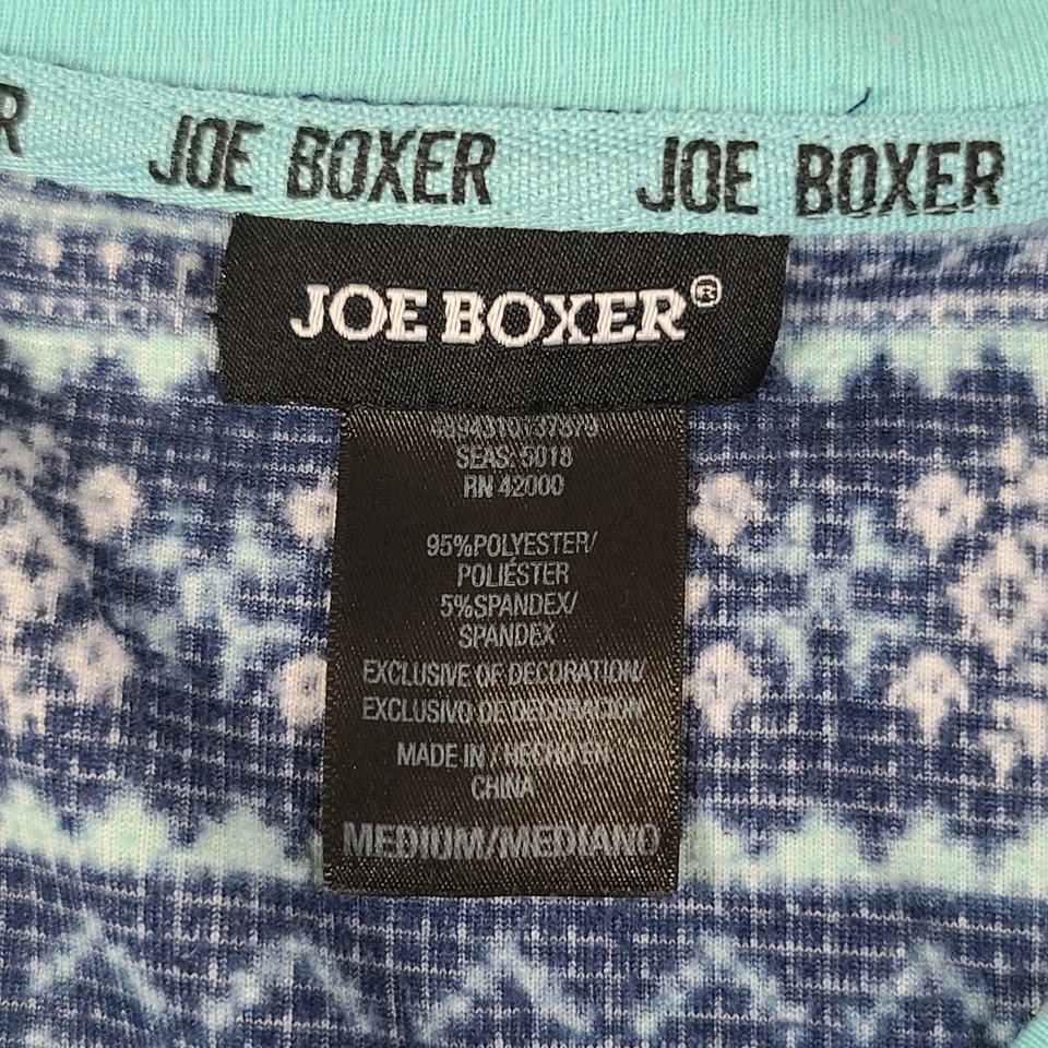 Top de pijama Joe Boxer manga larga para mujer talla MEDIANA copos de nieve cuello en V azul Foto 4 de 4