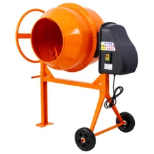 5 Cu. Ft Electric Concrete Mixer Machine 650W AC Motor Portable Stucco and Fodde
