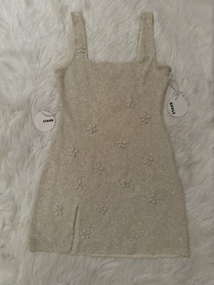 Staud New Le Sable Ivory Cream Mini Dress Medium | eBay