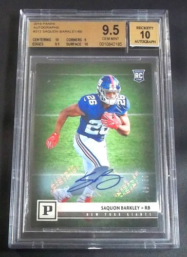 (#46/60) BGS 9.5 10 Autograph Rc Saquon Barkley Auto 2018 Panini Rookie Signed - Picture 2 of 5