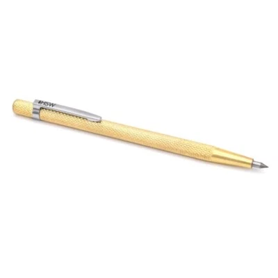 HSW DIAMOND TOOLS Tungsten Carbide Tipped Scribe Pen - Gold Knurled