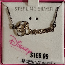 Disney Princess Sterling Silver Princess Necklace 18" Chain
