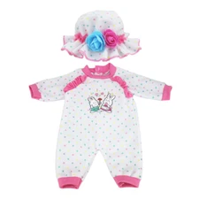 2PCS Newborn Girl Doll Clothes + Hat - Fits 15-17'' Reborn, Cute 2-Piece Set USA