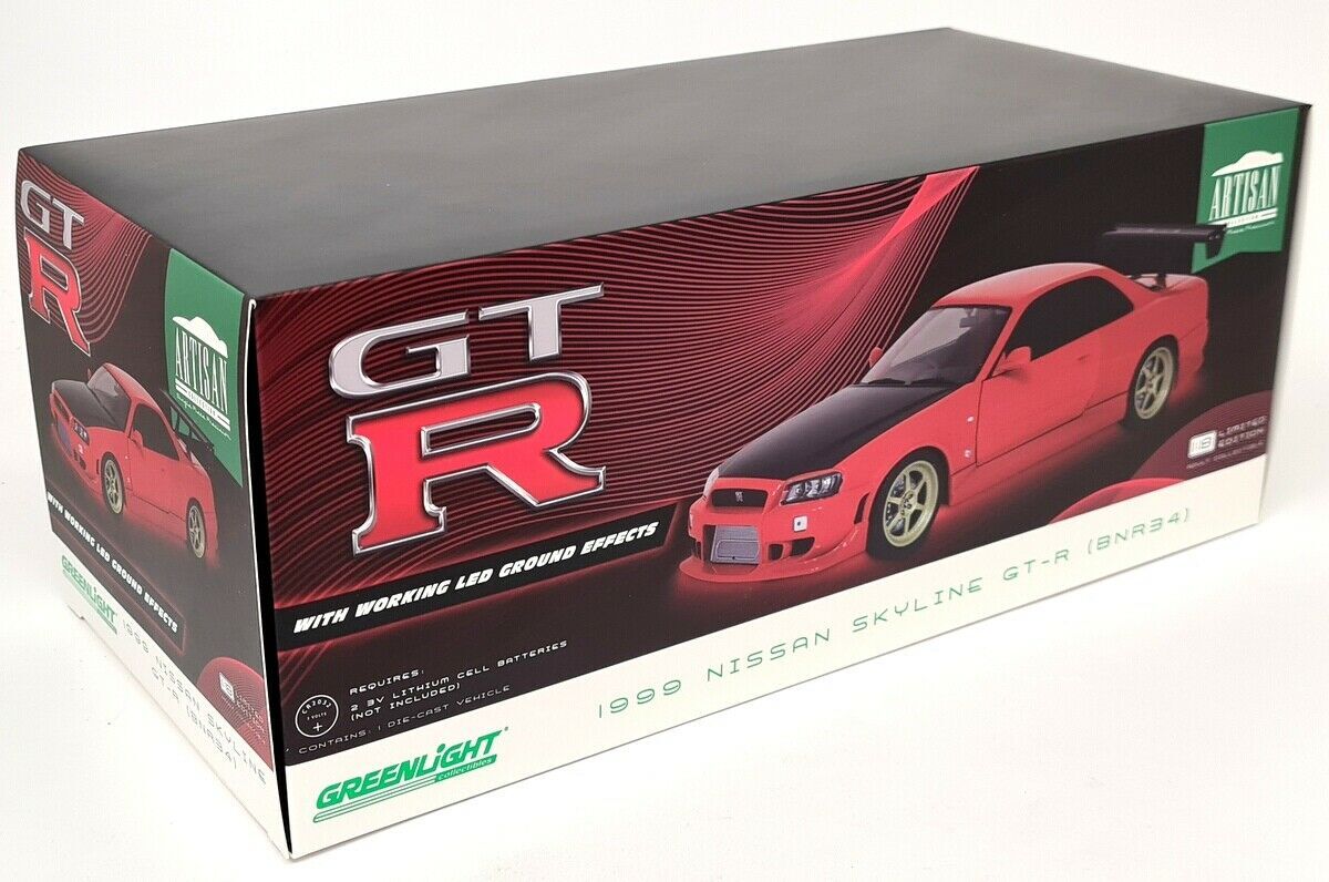 Greenlight 1/18 1999 Nissan Skyline GTR R34 Red Underglow LED Lights