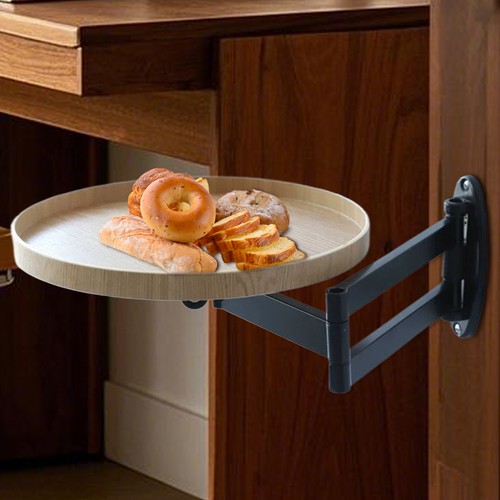 Wall Mounted Table Rotating Bedside Table Retractable Floating Desk - Picture 3 of 14