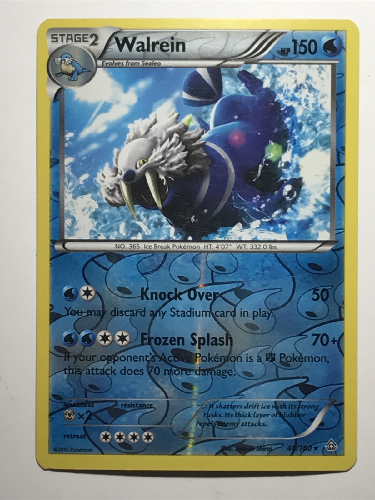 Pokémon TCG Walrein Primal Clash 48/160 Reverse Holo Rare LP
