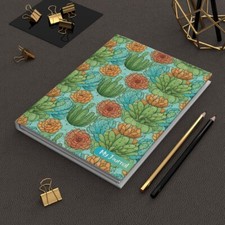 Lovely Cactus Pattern Hardcover Journal - Matte Finish for Stylish Writing