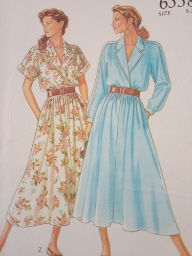 NEW LOOK 6558 Simplicity Pattern Vintage UNCUT Dress Invert Pleat Collar Sz 8-20 - Picture 4 of 9