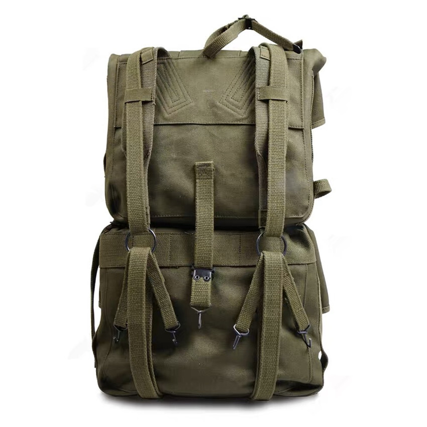 ア*リ様 40s WW2 MILITARY BOSTON BAG WITH ST Vintage 1940s WWII Era Canvas Field Bag Backpack Rucksack