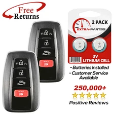 2 Remote Keyless Entry Smart Fob Uncut Key Replacement For Toyota 4b (HYQ14FBC)
