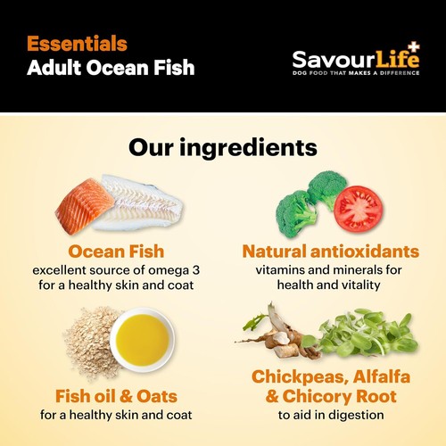 Savourlife Essentials Adult Ocean Fish Dry Dog Food 15kg Nutrition Diet Pet - Picture 7 of 13