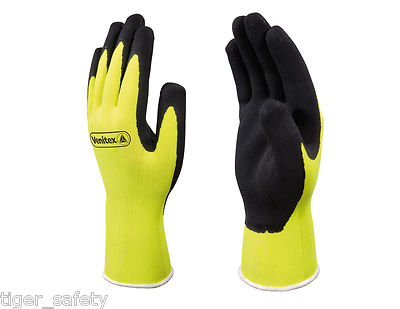 12 Paar Delta Plus Venitex VV733 Apollon Warnhandschuhe gelb beschichtet