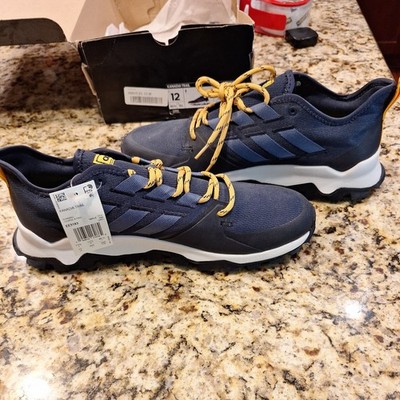 New Adidas Kanadia Trail Running Shoes Blue Gold Low Top Lace-Up Athletic 12 Men